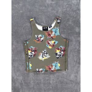 Adidas Ivy Park IVYTOPIA Crop Top Geode Crystal Print Green Youth Girls M 11-12Y